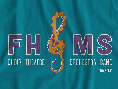 FHMS Performing Arts T-shirt band choir middle school orchestra snake t shirt theatre vector