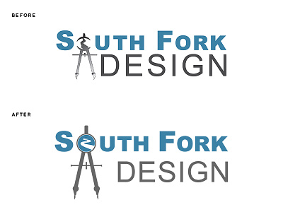 South Fork Design Logo compass design logo mark river update