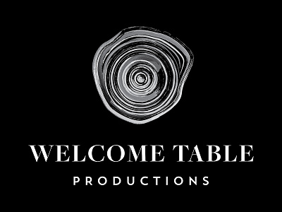 Welcome Table Productions Logo black and white brushstroke logo stump vector wood