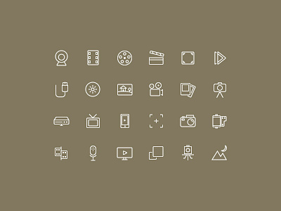 Simple Photo And Video Icon Set abstract icons freebie icon set psd icons photo icons video icons