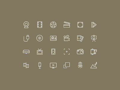 Simple Photo And Video Icon Set