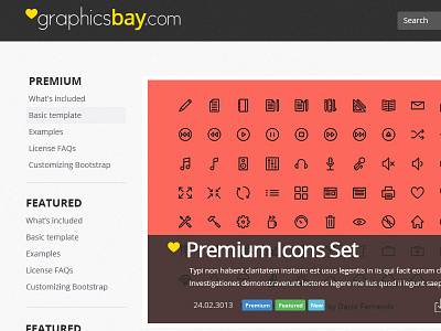 GraphicsBay - Freebies Website freebies icons mockups ui kits web templates