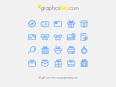 20 Gift Icons - Freebie ai icons free icons gift icons icons psd icons vector icons