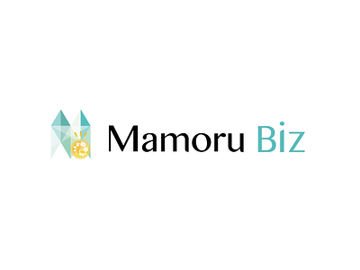 MamoruBiz Logo black blue brand brand design branding japan japanese logo logodesign protection yellow yellow logo