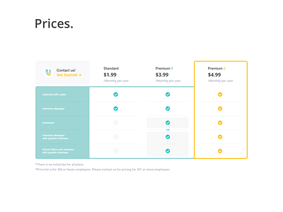 PricingPage blue check japan minimal page plan premium price list prices pricing pricing page pricing plan pricing plans pricing table protect qrcode turquoise yellow