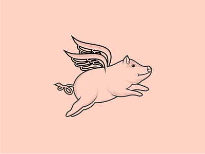 cartoon pig with wings