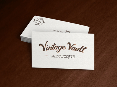 Vintage Vault Cards branding business cards custom typography