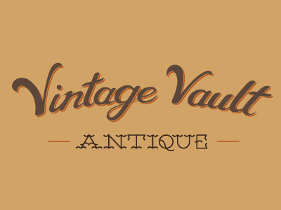 Vintage Vault Logo branding business cards custom typography