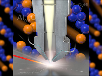 Laser cladding MPEAs illustration sciart science communication science illustration science visualization