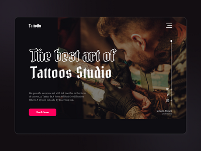Tattoo Studio Website - UI Design adobe xd figma landing page photoshop ui ui image ui ux user interface web design website