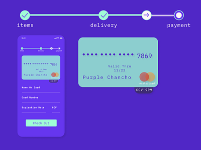 Credit Card Checkout app branding checkout credit card checkout creditcard dailyui dailyui002 design mastercard purple purple ui system ui uiux ux