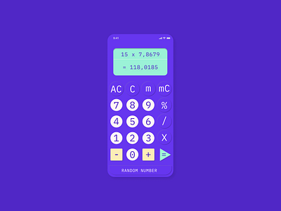 DailyUI 004 Calculator blue calculator dailyui design purple randomize ui uidesign uiux ux