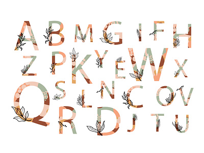 Design alphabet letters with floral elements.