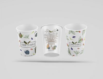 Paper cup designs. Brand of tea. branding design illustration lineart linework logo package design patterns vector vector illustration vectorartist