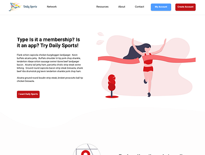 Daily Sports - Webpage design design figma illustration logo sketch ui ui ux ux web xd