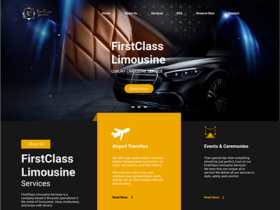 FirstClass Limousine WebSite design figma graphic design sketch ui ux xd