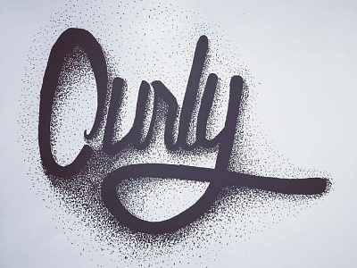 Curly black dots drawing lettering pen shading sharpie stippling type typography