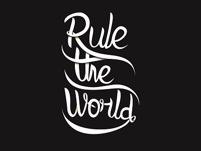 Rule The World 3d curly design lettering letters shadows type typography