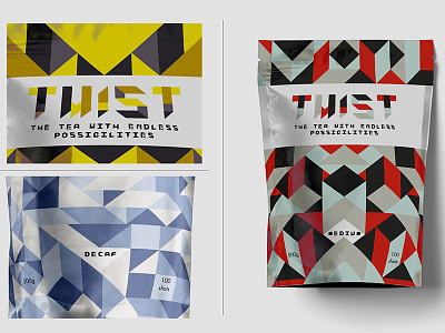 Twist Tea Packaging branding coffee colour packaging shape tangram tea variation vector