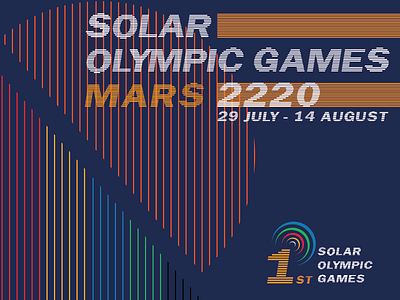 Solar Olympic Games: Mars 2220 design future line mars minimal minimalism poster space type vector
