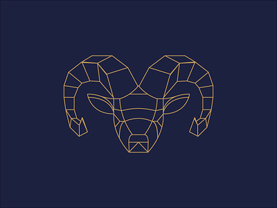Geometric Ram animal animal illustration design geometric geometry illustration line minimal vector