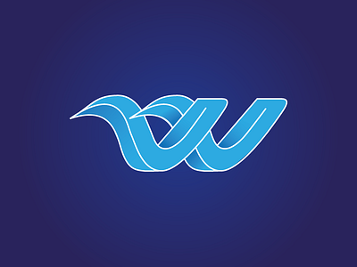 W // Water Sports Logo Concept blue brand branding design icon identity lettering logo type vector waves