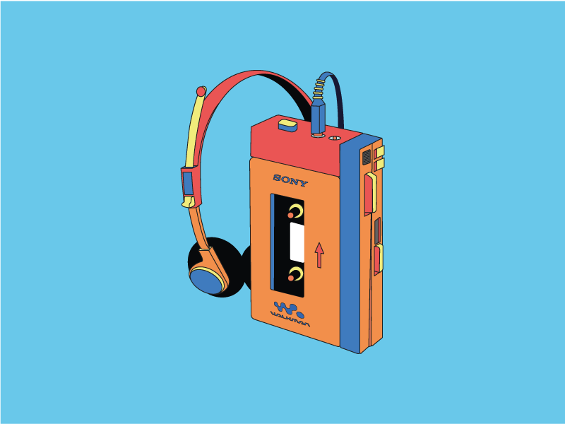 Retro Walkman Illustration by Sam Cooke on Dribbble