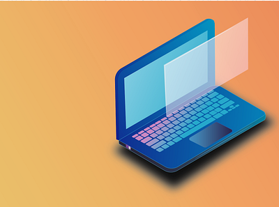 Isometric Laptop app design flat illustration vector