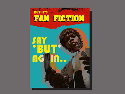 It's fanfiction poster design flat graphic design typography