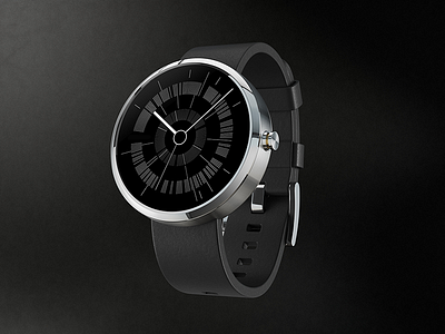 Zoe Jordan Watch face - 'Dark' clock moto360 smartwatch ui watch wearable
