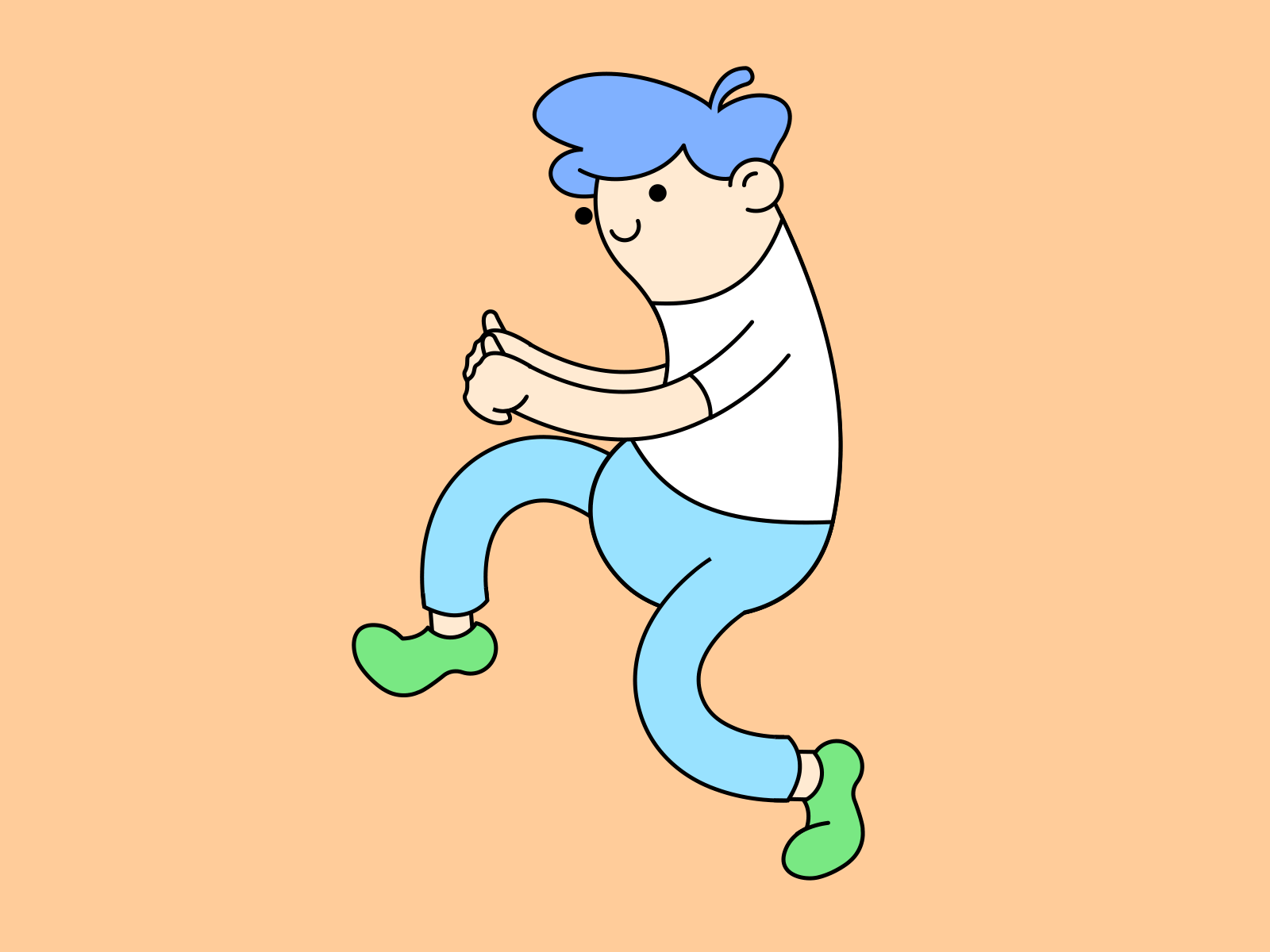 running man dance style aftereffects animation colorful flat illustration loop animation vector
