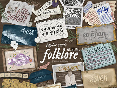 folklore Song Drawing design illustration lettering music songs taylor swift typography typography design
