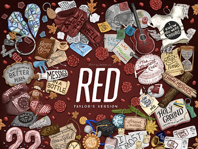 RED Album Drawing illustration lettering lyricdrawing lyrics songs taylor swift typography