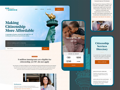 Microsite for a Nonprofit Foundation branding charity citizenship design foundation home page immigration landing landing page microsite nonprofit organization ui ux website