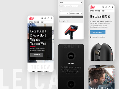 Leica Mobile UI design ecommerce homepage leica mobile product responsive ui ux website