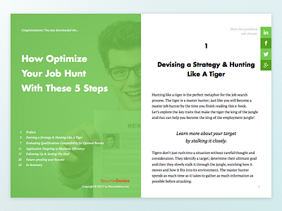 Job Hunt Guidebook book book cover cover cover letter green guide hunt job pdf resume