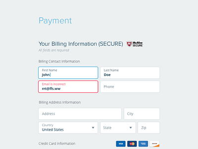 Checkout Page billing checkout commerce credit card form payment ui web web design website