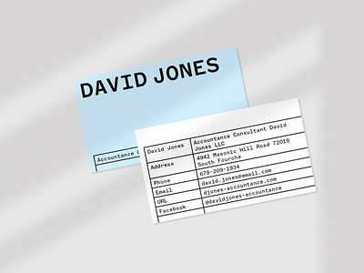 Accountant Business Card Design business card clean colors concept design graphic design layout minimalistic table typography