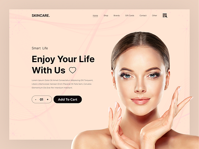 Skincare Landing Page Ui Design With Figma beauty beauty ui daily ui landing page skincare skincare ui spa spa ui ui design