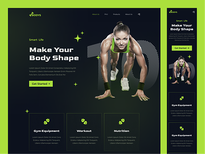 Bodys - Fitness Landing Page Ui Design with Figma daily ui