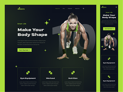 Bodys - Fitness Landing Page Ui Design with Figma