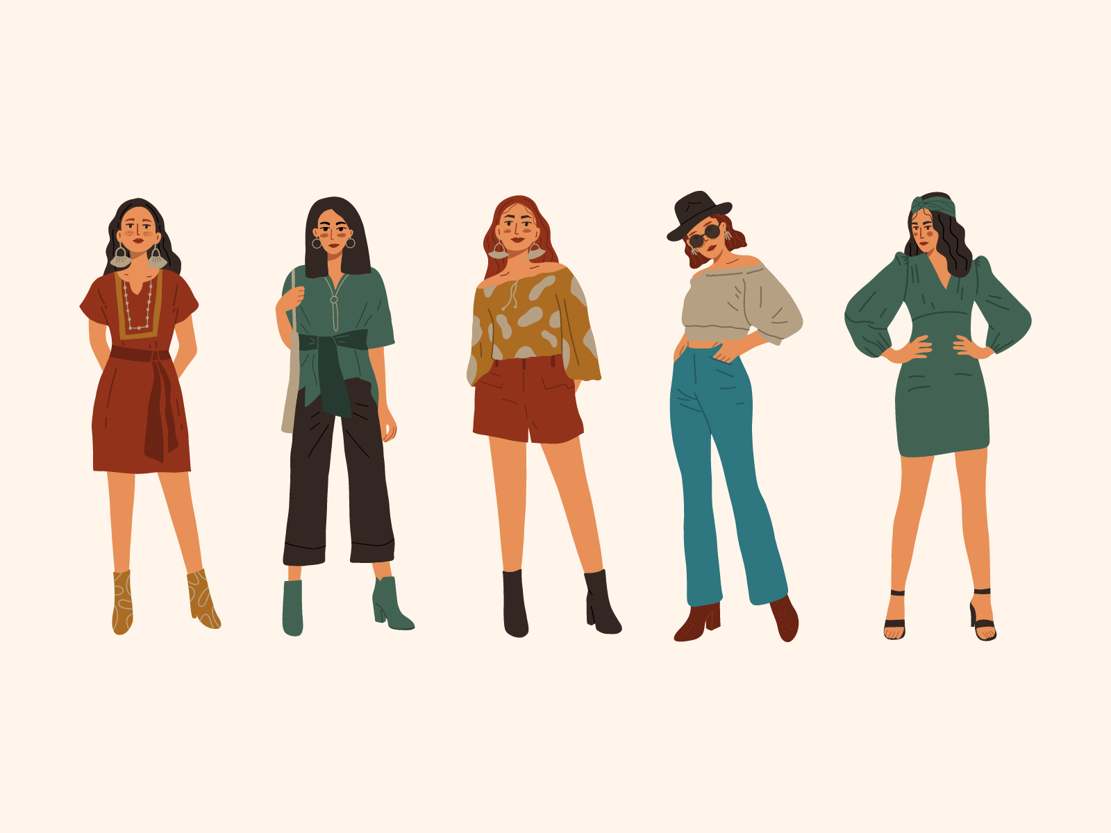 Hipster Asia girls by Mia Digital on Dribbble