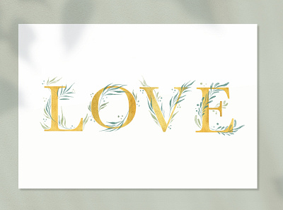 LOVE - Typography art artwork cute drawing floral flower hand drawn illustration lettering love lovely painting typogaphy typography art valentine valentine day