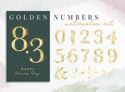 Golden numbers watercolor cliparts. 0 to 9 and ampersand 0 9 number ampersand branches clipart clipart digit number digital wedding number floral number glitter number gold symbol golden number leaf number wedding watercolor clipart watercolor number watercolor painting