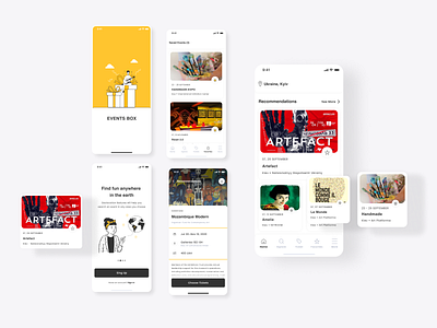 Event Box Mobile App app design illustration logo minimal mobile mobile app mobile app design mobile ui ui uidesign uiux ux