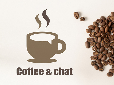 Coffee & Chat branding design icon logo minimal modern logo vector