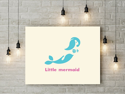 Little Mermaid branding design flat icon illustration logo minimal modern logo vector website