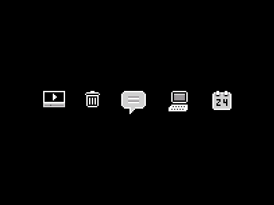 Pixel icons made with C64 Paint iPhone App black c64 paint icon interface iphone pixel