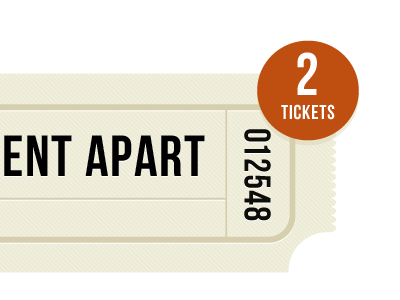 An Event Apart Tickets One Pager