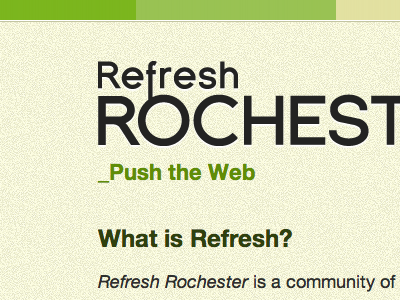 Refresh Rochester design green refresh rochester website